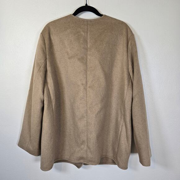 Everlane The October Coat Women's L Dark Heathered Camel Minimalist Classic - Picture 3 of 8